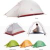 A white colored, erected 1 person tent, with tent diagrams and other tent color variations displayed below.