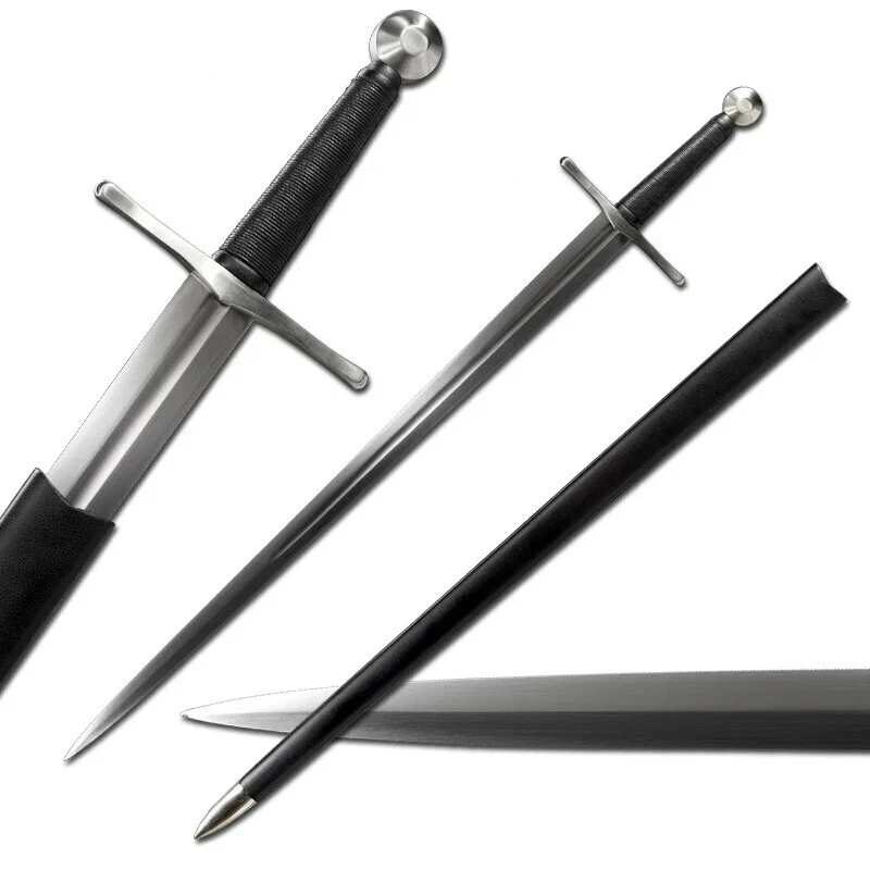 Arming Sword An arming sword displayed next to its scabbard, along with sword close-ups.