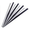Eight lengths of fibreglass material in both black and white colors.
