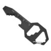 A black keychain multi tool in the shape of a key.