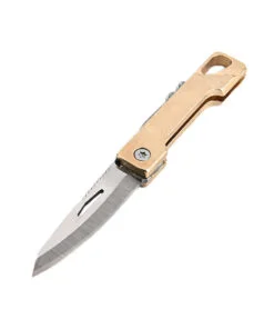 A small folding pocket knife with blade opened.