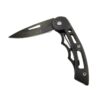 A lightweight pocket knife in a half folded position.