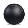 A black colored, small round shield.