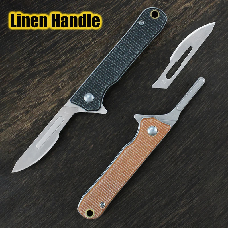 Squirrel Skinner A small rabbit & squirrel skinner knife, displayed next to a spare blade.