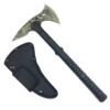 A Tactical axe tomahawk next to its axe sheath.