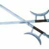 Two Shuang Gou tiger hook swords crossed over one another.