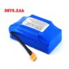 A 5.2ah 36v lithium ion battery, with battery information.