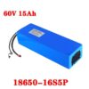 A 60v 15ah battery with battery specifications listed.
