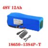 A 48v 12ah electric bike battery with charger and battery specifictions listed.