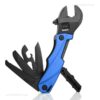 Multi purpose knife with pliers, wrench and other tools opened.