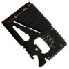 A survival knife credit card multi tool.