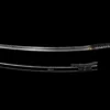 A dark sword Katana displayed next to its black scabbard.