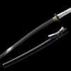 A Chisa small Katana sword displayed next to its scabbard.