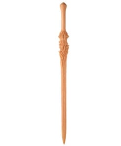 A straight, hand-carved, wooden demon slayer sword.