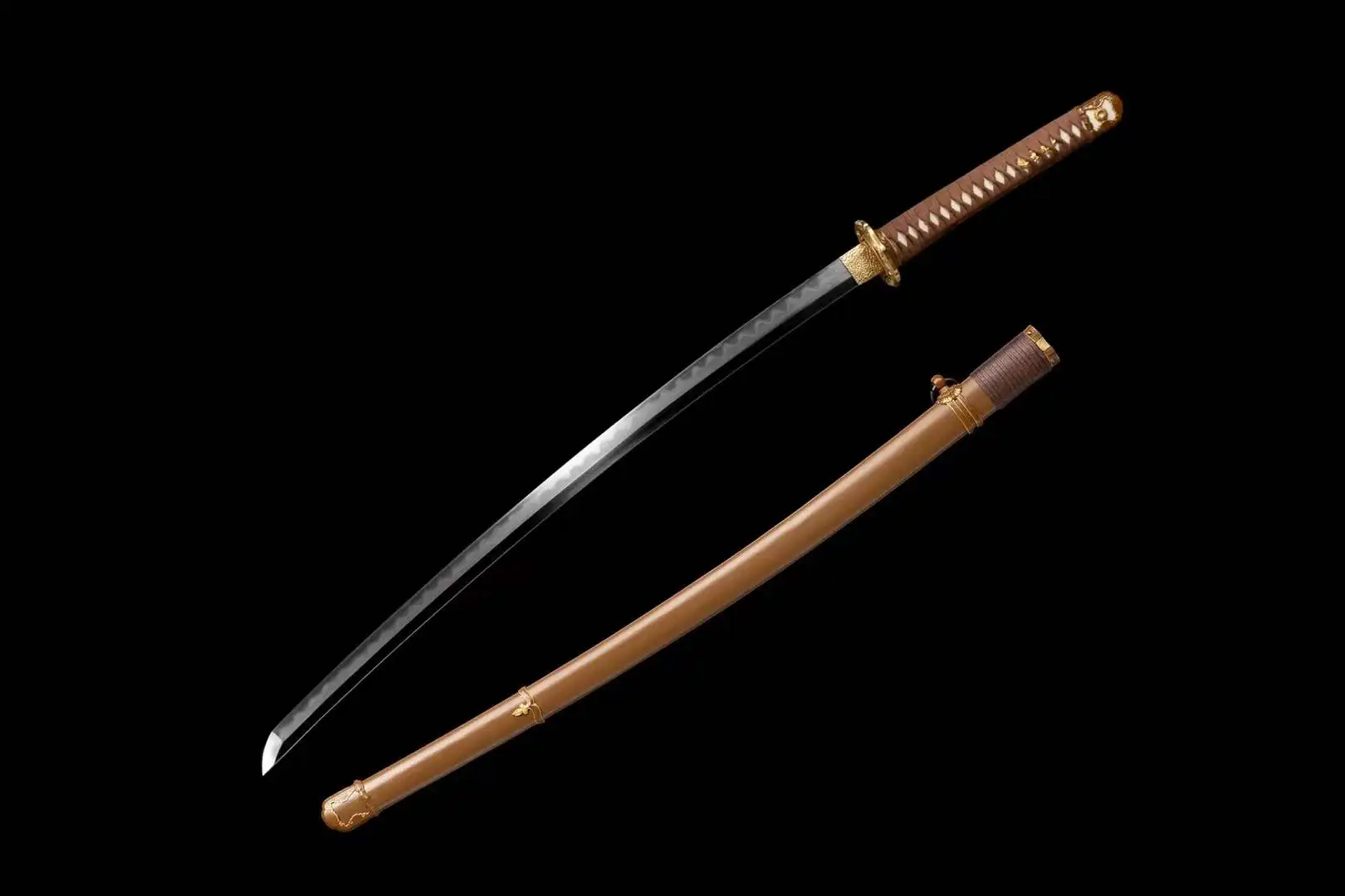 Gunto Sword A type 98 Shin Gunto sword Katana, displayed next to its scabbard.