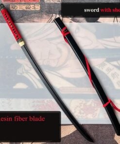 A fake Katana sword next to its scabbard.