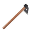 A small garden hoe tool with a wooden handle.