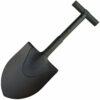 A black, compact WW2 shovel