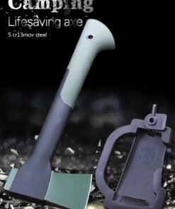 A small hand hatchet displayed next to its ABS axe sheath.
