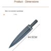A hunting spear head with size and product information.