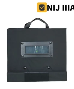A collapsible ballistic shield.