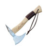 A battle hatchet weapon with a wooden handle.