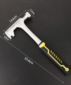 A rigging axe hammer tool displayed with tool measurements.