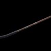 A Japanese Naginata weapon with its blade sheathed.