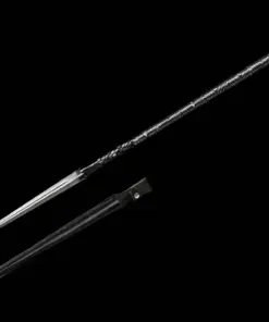 A custom spear weapon displayed next to its sheath.