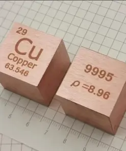 Two pure red copper cube blocks.
