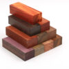 A stack of exotic wood blocks.