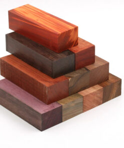 A stack of exotic wood blocks.