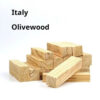 Multiple Italian olive tree wood lumber blocks.