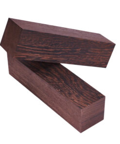 Two blocks of African Wenge wood displayed.