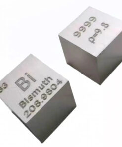 Two pure bismuth cube samples.