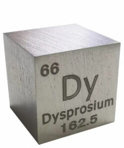 A pure dysprosium metal cube.