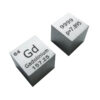 Two gadolinium metal cubes.