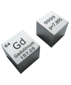 Two gadolinium metal cubes.