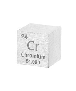 A pure chromium cube block sample.