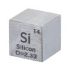 A pure silicon cube block sample.