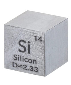 A pure silicon cube block sample.