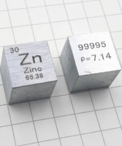 Two pure zinc cube block samples.