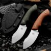Two Nessmuk skinning knife model displayed next to a Kydex sheath.