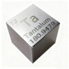 A pure tantalum metal cube.