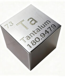 A pure tantalum metal cube.