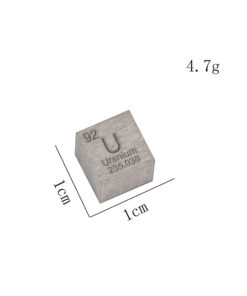 A pure uranium cube sample.