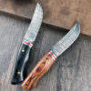 Two small Damascu skinning knife models.