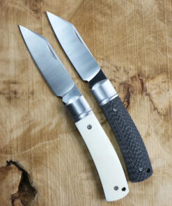 Two pocket folding sheepsfoot knife models.