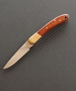 A wooden handle pocket knife