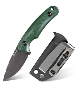 A small edc fixed blade knife with sheath.